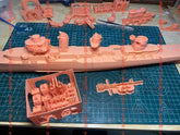 1/200 Uss Fletcher Class Destroyer(full Hull/waterline) 3d Printed Kits